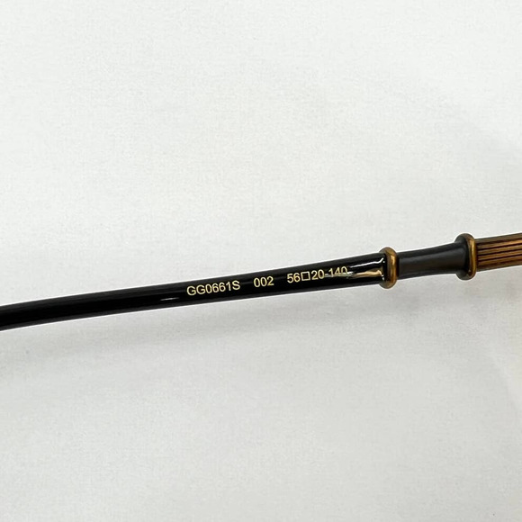 GUCCI Sunglasses Bamboo Detail Yellow Cat Eye GG0661S 002 56 20-140 NEW - Picture 11 of 12